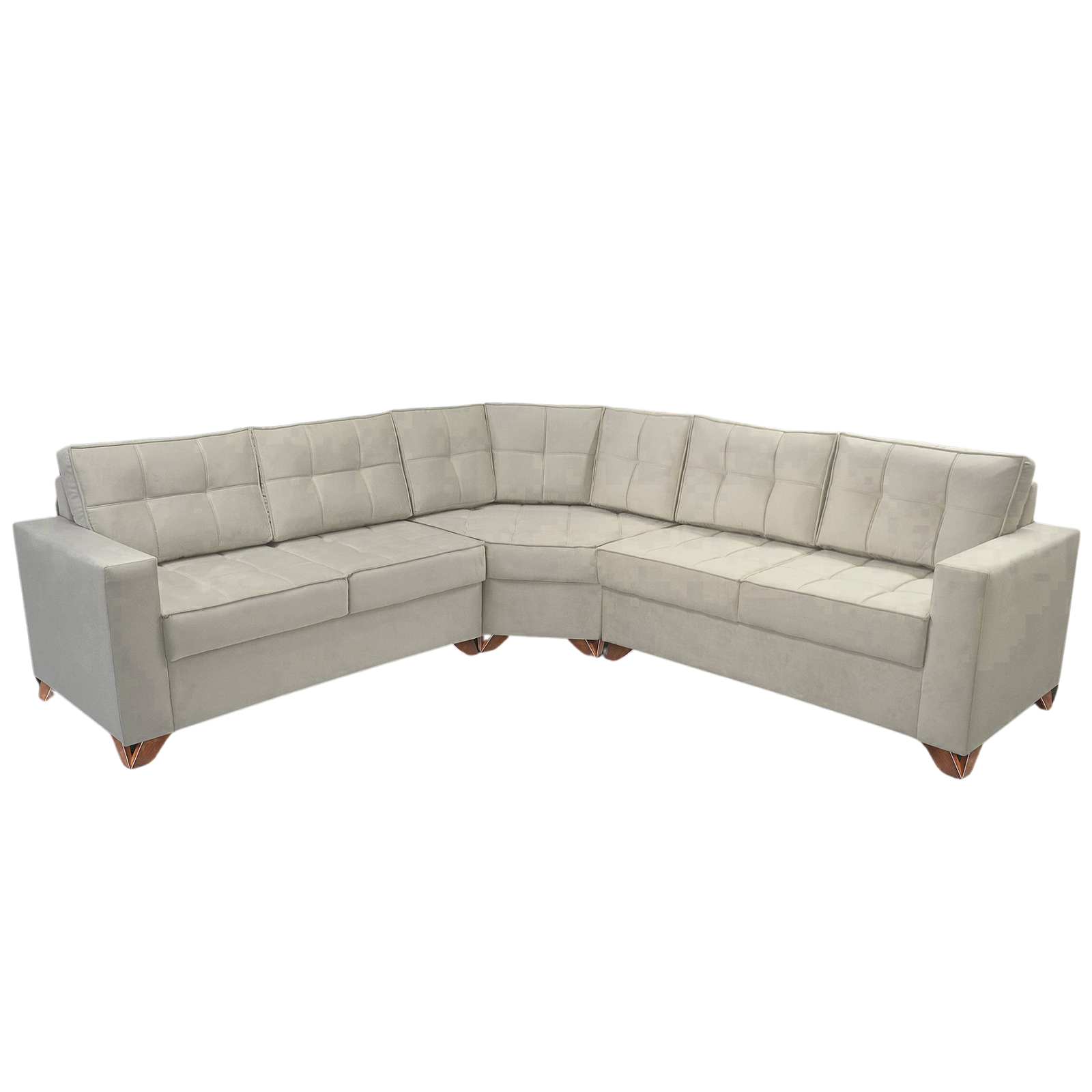 Sofá cinza moderno em sala de estar